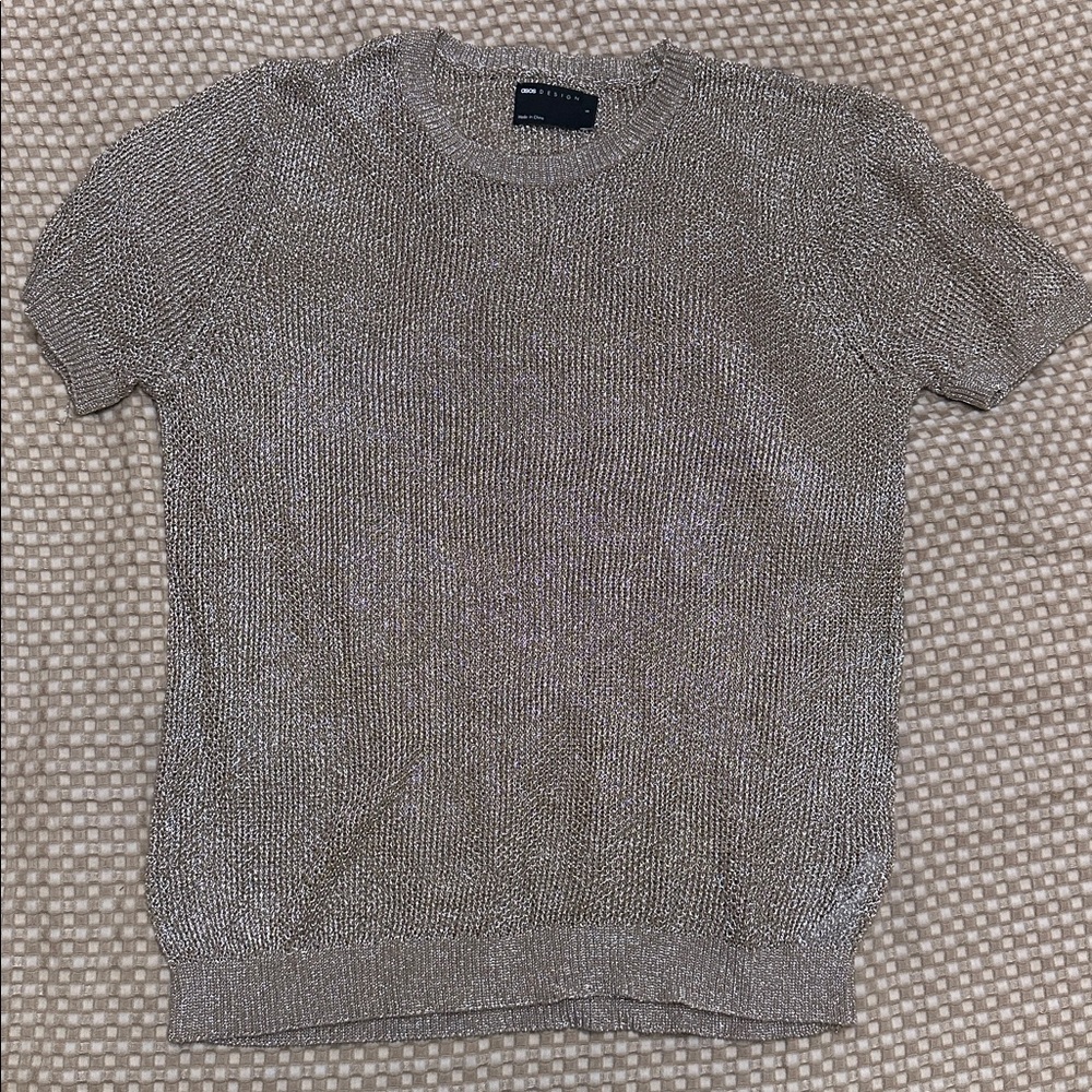 NWOT ASOS Men's Gold Mesh Sweater